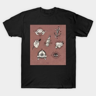 Old school tattoo drawings T-Shirt